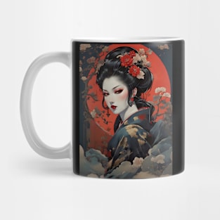 Japanese vampire girl in ukiyo e style Mug